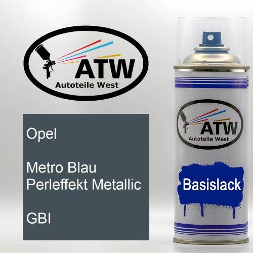 Opel, Metro Blau Perleffekt Metallic, GBI: 400ml Sprühdose, von ATW Autoteile West.